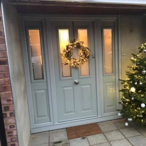 front door with christmas wreath
